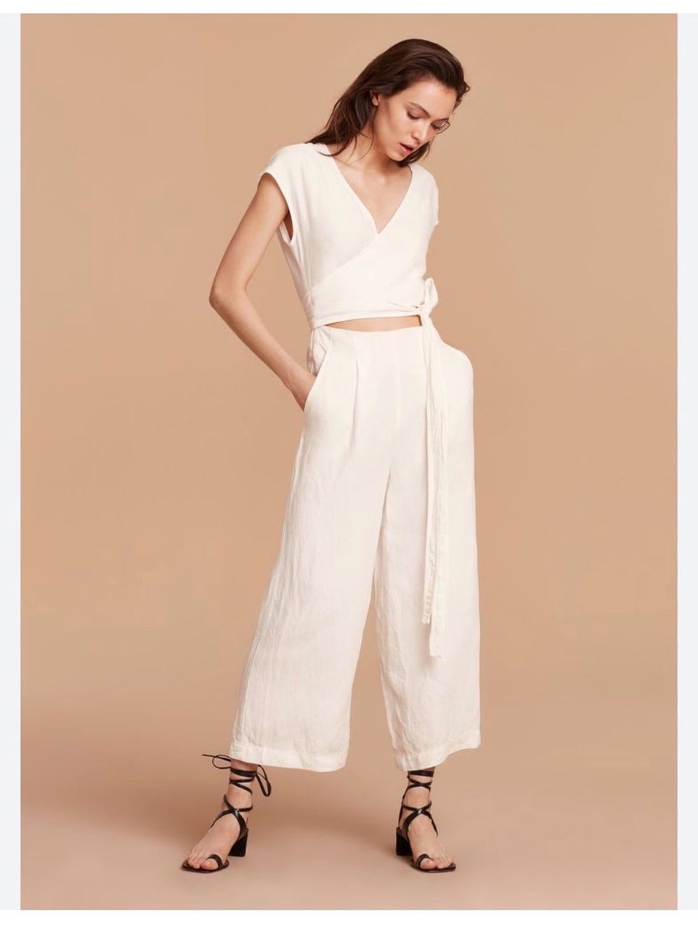 Wilfred Brax Linen Blend Wide Leg Jumpsuit 6